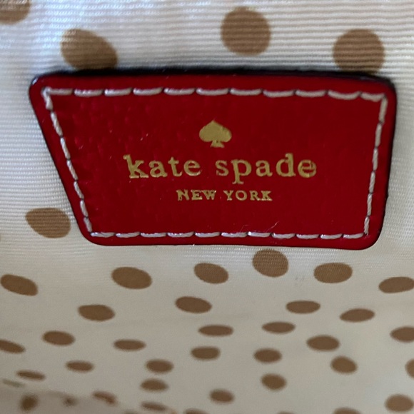 Kate Spade Red Leather Wellesley purse detachable cross-body strap gold hardware - Picture 9 of 11